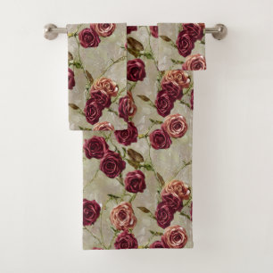 Vintage Roses Bath Towel Set