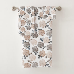 Vintage Roses Bathroom Hand, Body, Face Towel Set