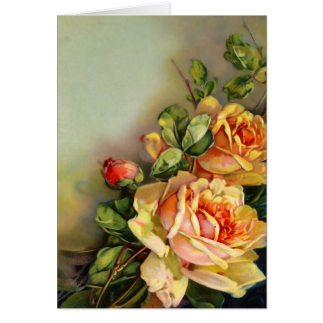Vintage Roses Blank Card (Front)