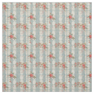 Vintage Roses & Blue Lace Charm Fabric