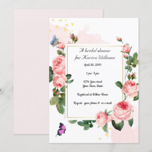 Vintage Roses Bridal Shower Invitation