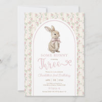 Vintage Roses Bunny Rabbit 3rd Birthday Girl