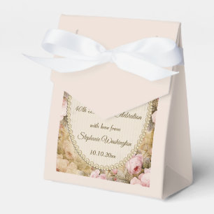 Vintage Roses Butterfly, Music Notes Thank You Favour Box