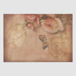 Vintage Roses & Butterfly Shabby Chic Tissue Paper