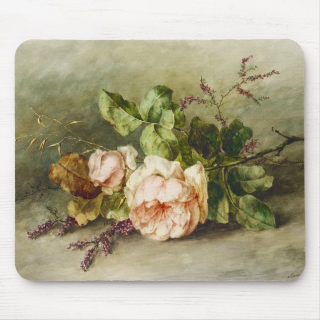 Vintage Roses by Margaretha Roosenboom Mouse Pad (Front)