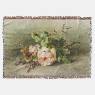 Vintage Roses by Margaretha Roosenboom Throw Blanket