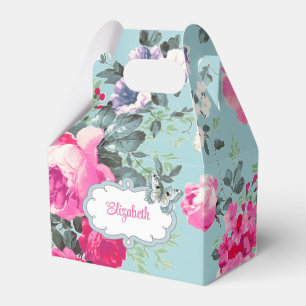 Vintage Roses Custom Name Gift, Favour Boxes