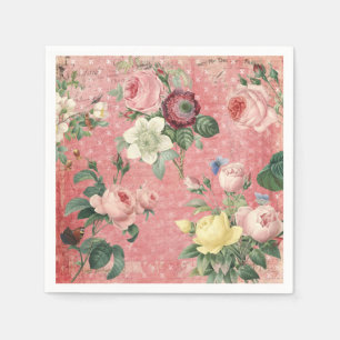 Vintage Roses Elegant French Collage Napkin