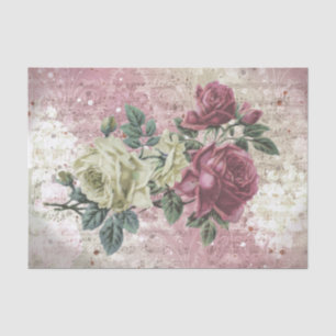 Vintage Roses Ephemera Decoupage Tissue Paper
