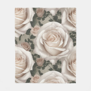 Vintage Roses Fleece Blanket
