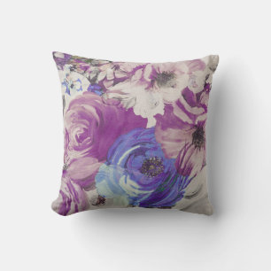 Vintage Roses Floral Pattern Illustration Cushion