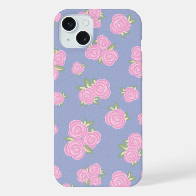 Vintage roses floral pattern iPhone case (Back)