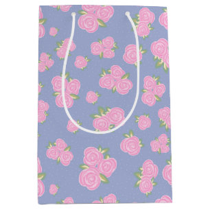 Vintage roses floral pattern medium gift bag