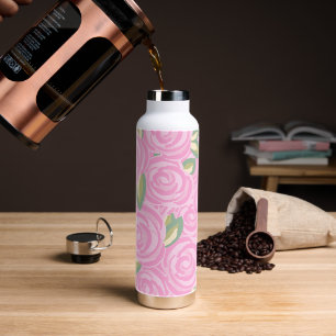 Vintage roses floral pattern water bottle