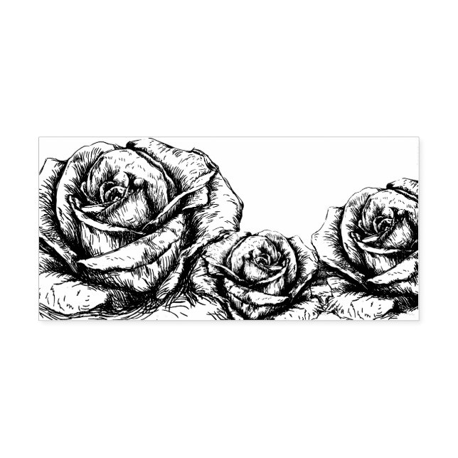 Vintage Roses Floral Rubber Stamp (Imprint)