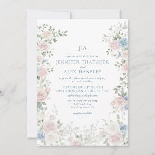 Vintage Roses Floral Wedding Invitation