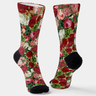 Vintage Roses Flowers  Socks