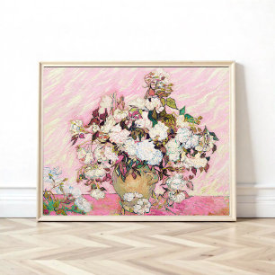  Vintage Roses in a vase, Van Gogh Poster