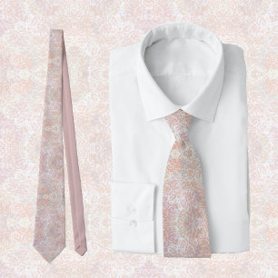 Vintage roses in cream - floral, elegant tie