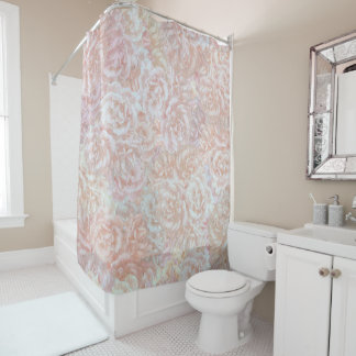 Vintage roses in cream - floral pattern shower curtain