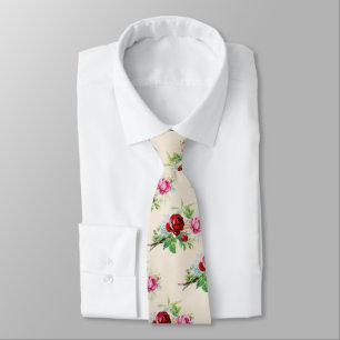 vintage roses in ivory colour tie