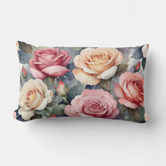 Vintage roses lumbar cushion