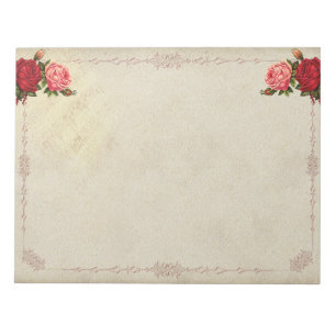Vintage roses notepad
