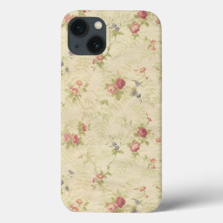 Vintage Roses old distressed fabric pattern iPhone 13 Case
