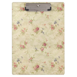 Vintage Roses old distressed fabric pattern Clipboard