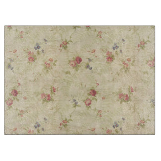 Vintage Roses old distressed fabric pattern Cutting Board