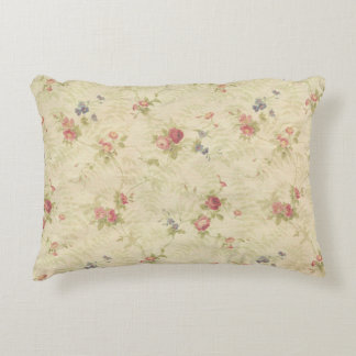 Vintage Roses old distressed fabric pattern Decorative Cushion