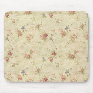 Vintage Roses old distressed fabric pattern Mouse Pad