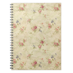 Vintage Roses old distressed fabric pattern Notebook