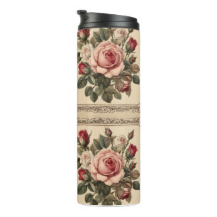 Vintage Roses Patterns Victorian Style Thermal Tumbler