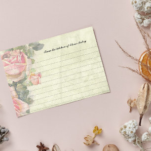 Vintage Roses Personalised Recipe Cards