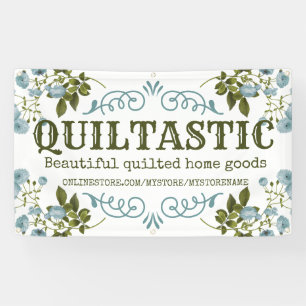 Vintage roses quilter quilt quilting sewing crafts banner