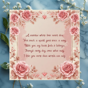 Vintage Roses Romantic Love Quote Soulmate Floral