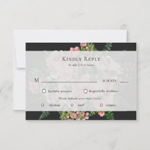 Vintage roses romantic RSVP card