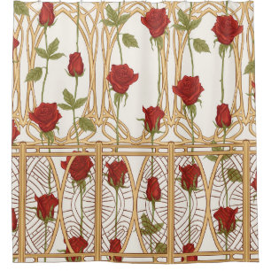 Vintage roses seamless pattern, background in art  shower curtain