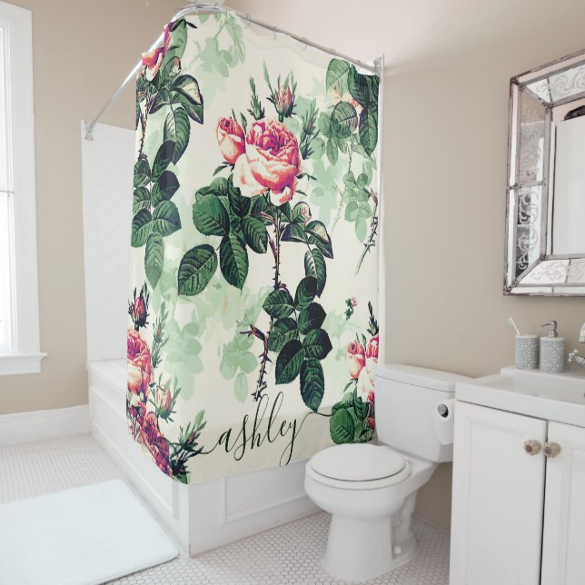 Vintage Roses Shower Curtain (In Situ)