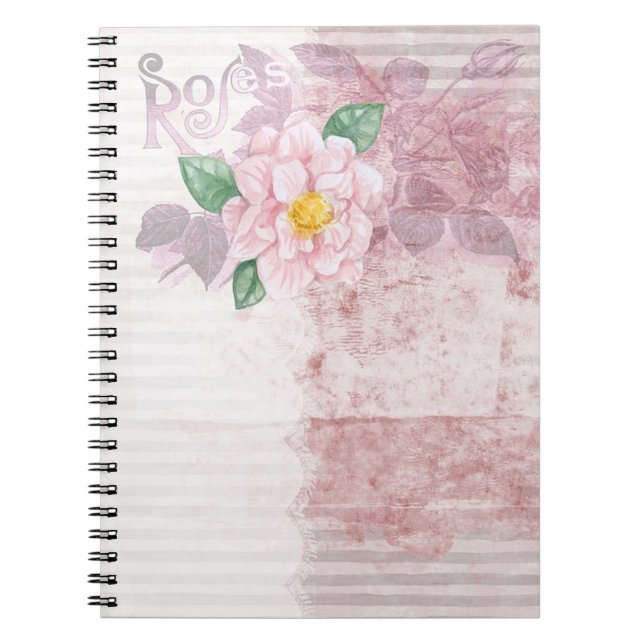 Vintage Roses Spiral Notebook (Front)