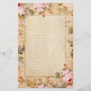 Vintage Roses Stationary Stationery