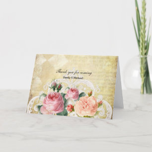 Vintage Roses Thank You Card