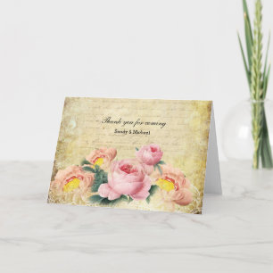 Vintage Roses Thank You Card