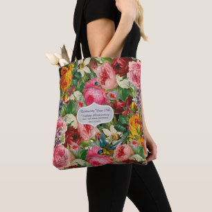 Vintage Roses TOTE Personalised EDIT TEXT Bag