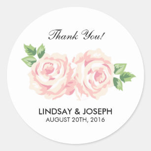 Vintage Roses Wedding Classic Round Sticker