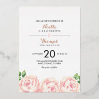 Vintage Roses Wedding Invitation