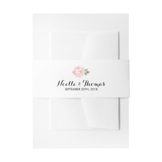 Vintage Roses Wedding Invitation Belly Band (Front Example)