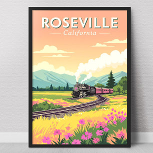 Vintage Roseville California Poster