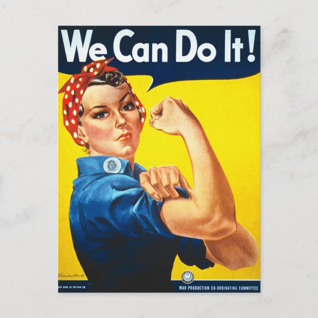 Vintage Rosie the Riveter War Postcard (Front)